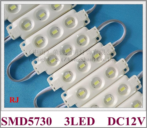 high quality injection epoxy waterproof LED module light SMD 5730 LED back light backlight DC12V 1.44W 3 led IP66 ABS CE