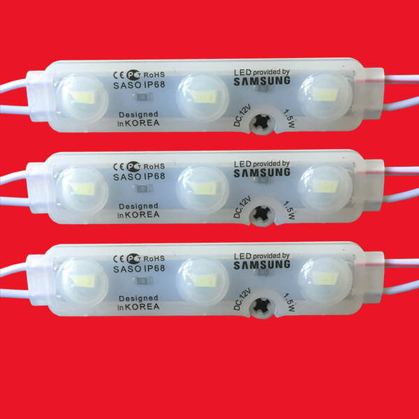 Hight Bright 5630 smd led injection module White RGB led module DC12v 3 chips led light module waterproof hard bar advertising board