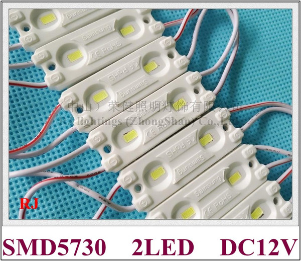 injection LED module waterproof LED light module for mini letters SMD5730 DC12V 2led 1W IP65 46mm(L)*15mm(W)*5mm(H)