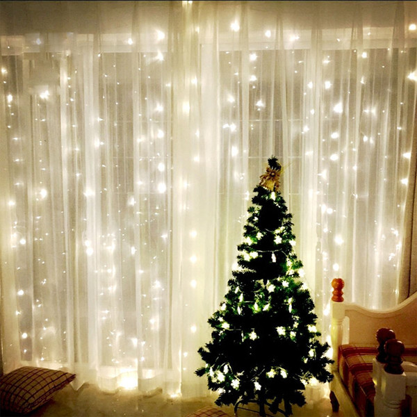 9.8ft X 9.8ft 3X3M 300LEDs Lights Wedding Christmas String Birthday Party Outdoor Home Decorative Fairy Curtain Garlands