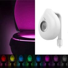 Motion Activated LED Toilet Night Light Bowl Bathroom LED 8 Colors Lamp Sensor Lights Live Intelligently Fits Any Toilet