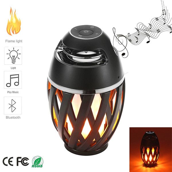 Led Flame Lights with Bluetooth Speaker Outdoor Portable Led Flame lamp Atmosphere Lamp Stereo Speaker Sound Waterproof Dancing Party