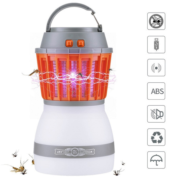 Bug Zapper Camping Lantern IP67 Rainproof 2-in-1 Zapper Lantern Charge Via USB Camping Gear Accessories for the Outdoors Emergencies