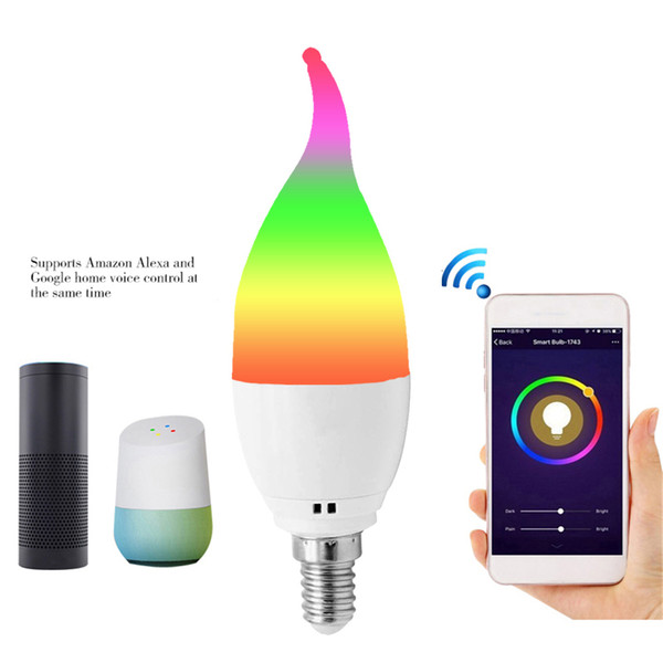 New E27 WiFi Smart Light Bulb Dimmable/Multicolor/Wake-Up Lights RGBCW LED Lamp Compatible with Alexa and Google Home LED Bulb