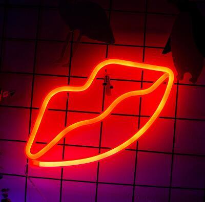 neon signs for room Red lips neon LED decorative lamp USB Party Celebrate Holiday Birthday Home Decor Battery Light 2018 NEW