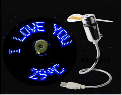 New USB Clock Fan Real Time Temperature Display Fan Snake LED Fan