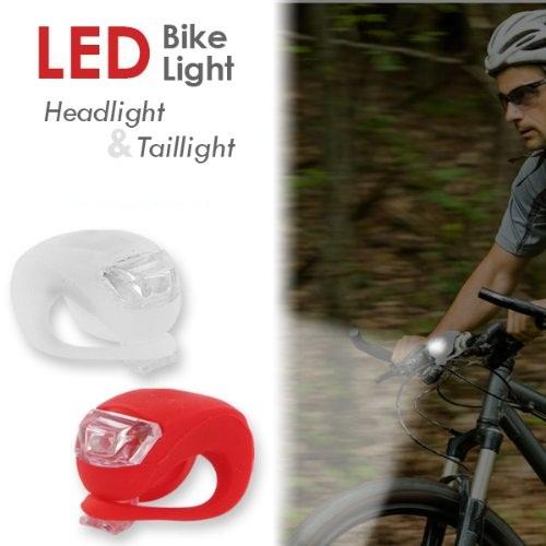 Silicone Bike Bicycle Cycling Head Front Rear Wheel LED Flash Bicycle Light Lamp Black Red Blue White Include The Battery 300pcs