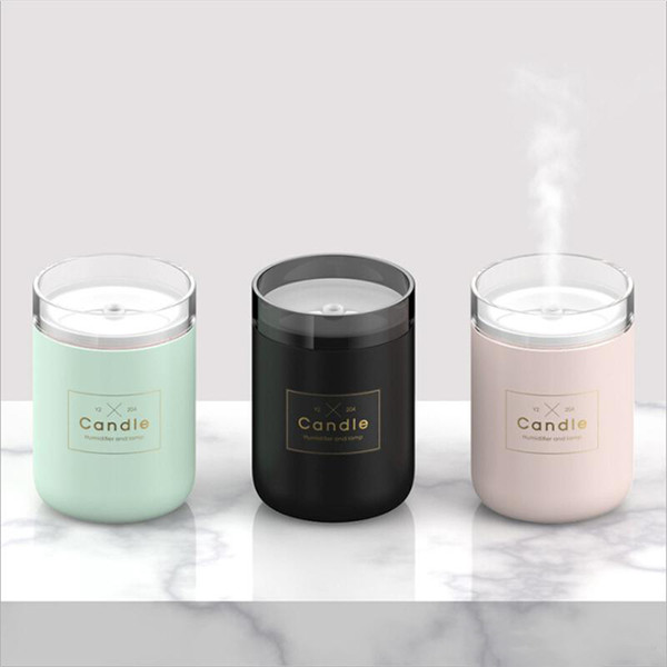 280ML Ultrasonic Air Humidifier Candle Romantic Soft Light USB Essential Oil Diffuser Car Purifier Aroma Anion Mist Maker