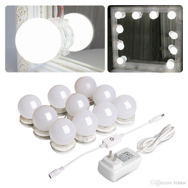 Hollywood Mirror Light Kit with Dimmable Light Bulbs for Makeup Dressing Table DIY LED Vanity Lighting Strip with Quality Adhesive 10 Lights