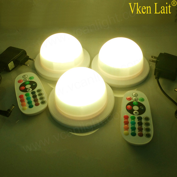 50PCS/lot LED Furniture Lighting Battery Rechargeable Led Bulb RGB Remote Control Waterproof IP65 Swimming Pool Lights