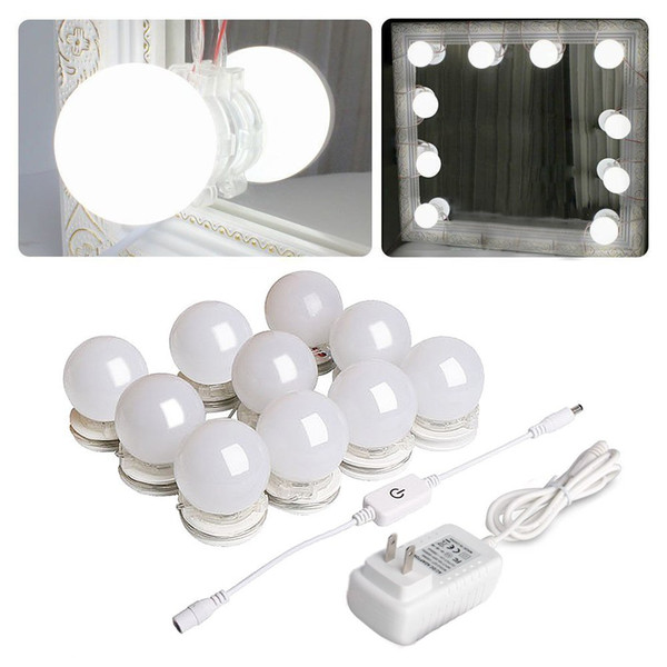 Hollywood Mirror Light Kit with Dimmable Light Bulbs for Makeup Dressing Table DIY LED Vanity Lighting Strip with Quality Adhesive 10 Lights