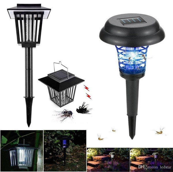 Solar Insect Zapper LED Mosquito Bug killer Insect Bug Worm Zapper Hang Stake Ground Cordless Garden Lamp Best Stinger for Mosquitoes/Moths