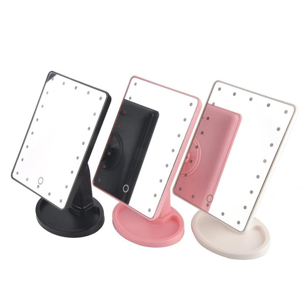 In stock LED Make Up Mirror Cosmetic Desktop Portable Compact 16 LED lights Lighted Travel Makeup Mirror for women