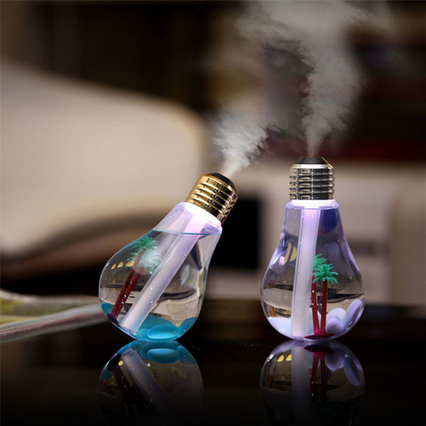 Creative Mini Colorful USB Night Light Bulb Air Purifier DC 5V Humidifier Mist Maker Fogger Diffuser Atomizer 400ml 110V-240V