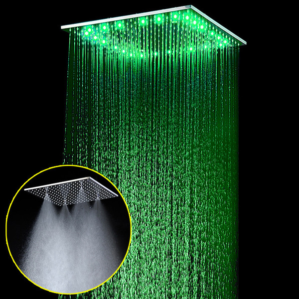 Multi Function Led Shower Heads 20'' 16'' Ceiling RGB Rain SUS304 Rainfall & SPA Mist Massage Different Options & Light Big Shower