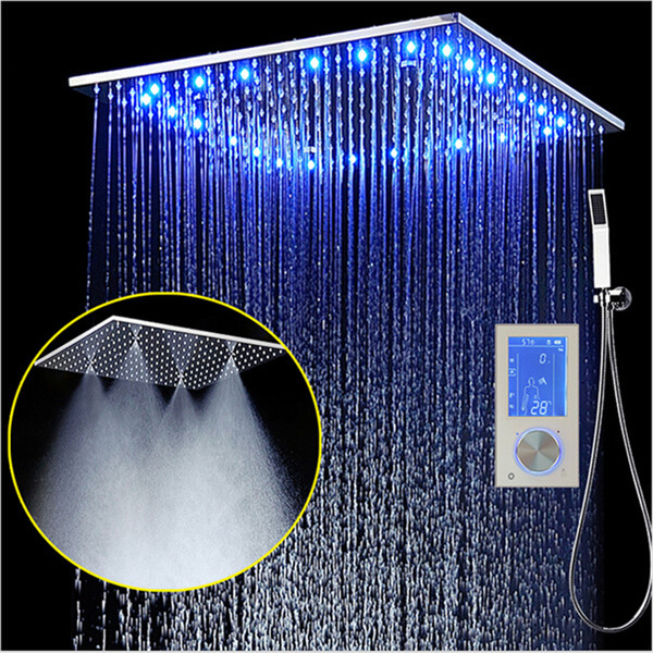 3Jets LED intelligent digital display rain shower set installed in wall 20