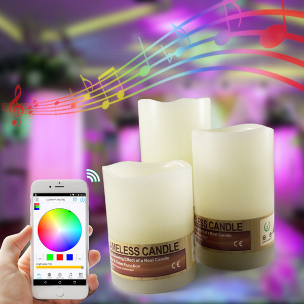 MINI Smart Wireless Bluetooth LED RGBW Candle Lamp Light Electronic Wedding Decoration 16 Million Colors LED Music light