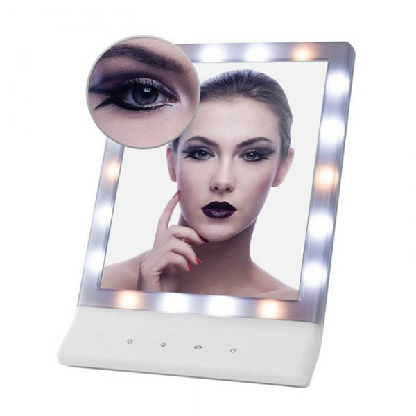 Women's LED Makeup Cosmetic Mirror Multiple Illumination Large Screen Wall Mount Mirror with 18 LED Light