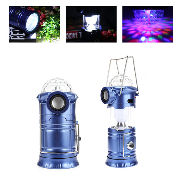 Multifunction LED Flashlight Bluetooth Speaker Rotating Stage Lights Rechargeable Camping Lanterns LED Portable Lanterns For Camping Hiking