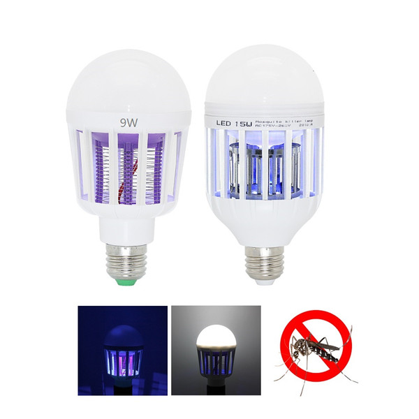 Mosquito Killer LED Bulb 9W 15W LED Bug Zapper Lamp E27 Insect Mosquito Repeller Night Lighting Killing Fly Bug Night Light 110V 220V