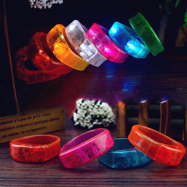 Voice Activated LED Flashing Bracelet Activity sound control Wristband Bangle vibration control Arm Band for Night Club Halloween