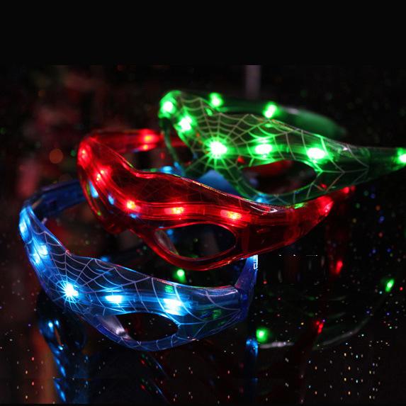 LED Spiderman Glasses Flashing Glasses Light Party Glow Toy Christmas Halloween Days Novelty LED Glasses Led Rave Toy