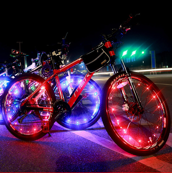 20LED Colorful Bicycle Flash LED Light Mountain Road Bike Cycling Wheel Spoke led lamps 2m String Wire Decor Lamp hot wheel lighting