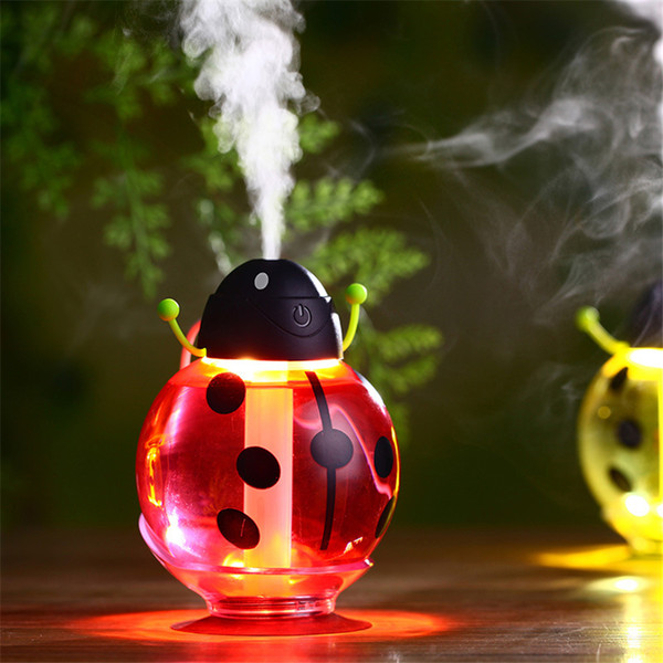 USB Humidifier Car Air Purifier Mini Beetle with LED Lamp 360 Degree Rotation Office/Home/Car Beetle Oil Aroma Disffuser LED Night light