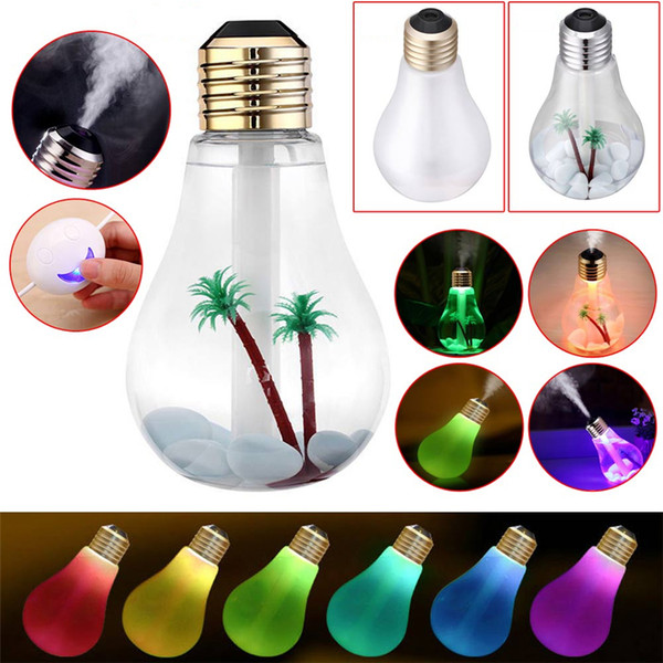 USB Powered Ultrasonic Humidifier Mini Aroma LED Night Light Bulb Humidifier Air Diffuser Purifier Atomizer Home Office Car