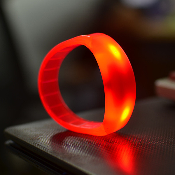 7 Color Sound Controlled LED Light Up Bracelet Activated Glow Flash Wristband Unisex Bangle For Christmas day Party Decor Gift