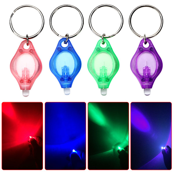 Multicolor Mini Keychain Light Micro LED Flashlight White UV LED Torch Light Outdoor Camping Emergency Key Ring Lamp