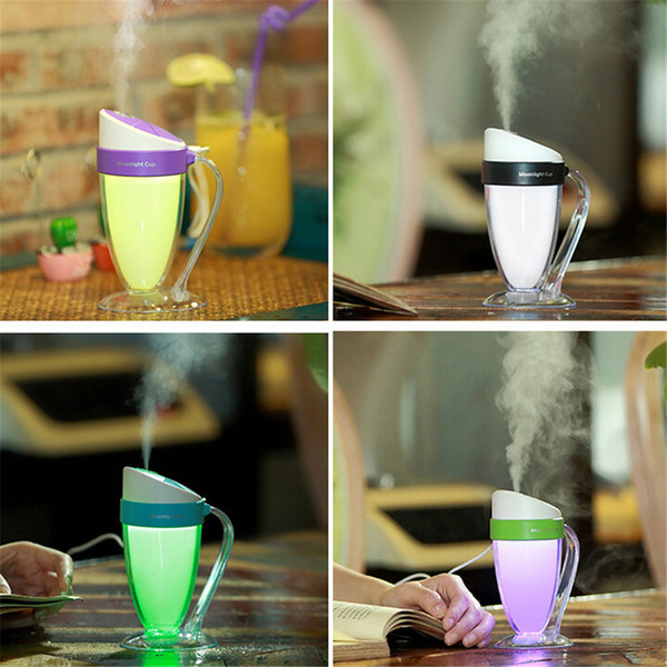 Moonlight Cup Handheld USB LED Night Light Ultrasonic Humidifier Creative Gift Air Purifier Mist Maker Purifier Atomizer