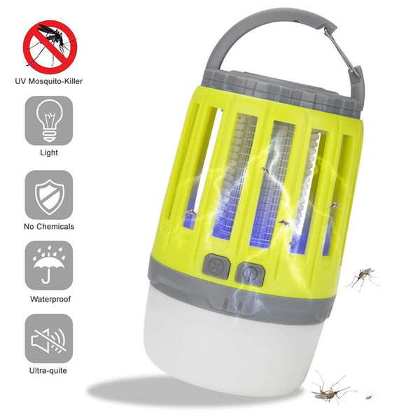 Portable LED Mosquito Killer Camping Tent Lamp Mosquito Trap Insect Zapper USB Charging Waterproof Emergency Night Light Hanging Flashlight