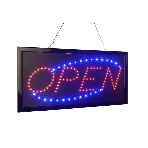 LED Open Sign for Business Displays Open Led Neon Business Motion Light Sign. On/off with Chain