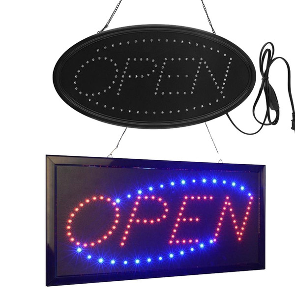 Store open sign light LED Neon Open Sign - Wavy Line shape, blinking option for store hotel bar buisness display