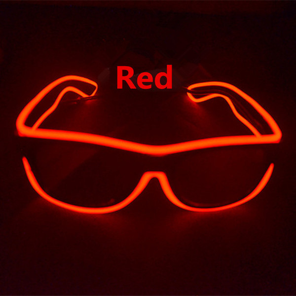 LED Simple glasses Wire Fashion Neon LED Light Up Shutter Shaped Glow Sun Glasses Rave Costume Party DJ Bright SunGlasses