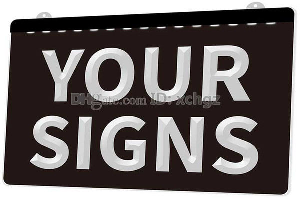 [F001] Your Signs Plaque NEW 3D Engraving LED Light Sign Customize on Demand 8 colors