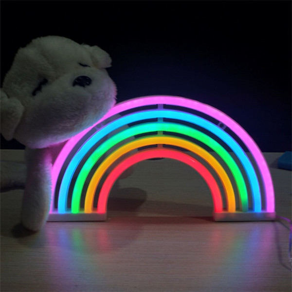 Hot! 2018 new novelty colorful rainbow neon large holiday celebration christmas party decoration bedroom room night lights