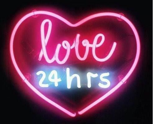 Custom New Love 24hrs pink Real Glass Neon Sign light Beer Bar Sign Send need photo 19x15