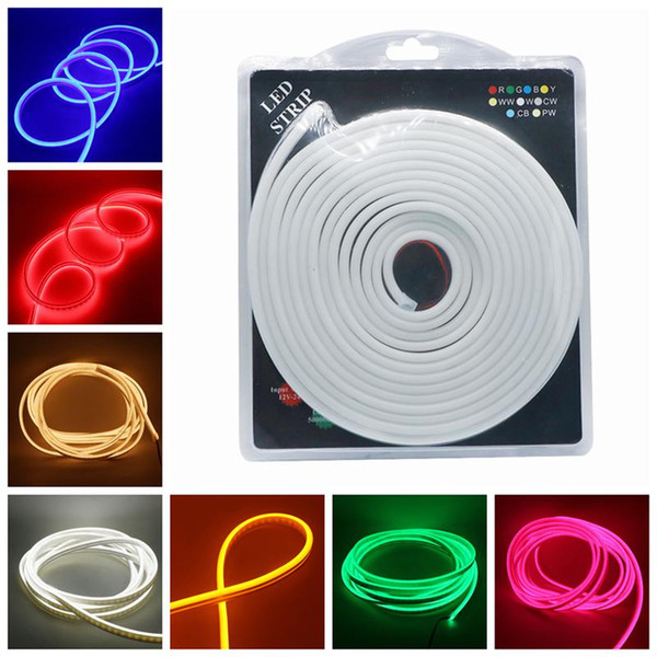 Edison2011 Mini LED Neon Flexible Tape Lights SMD2835 120LEDS/M DC 12V IP65 6X12mm Silicone Led Neon Strip 5M/Blister