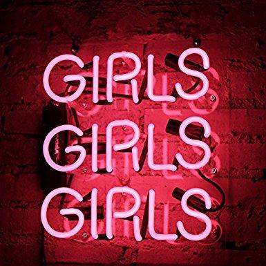 Neon Sign Pink Girls Neon Light Real Glass Lamp for Home Bedroom Pub Hotel Beach Recreational Game Room Decor 12 x 10 Inch