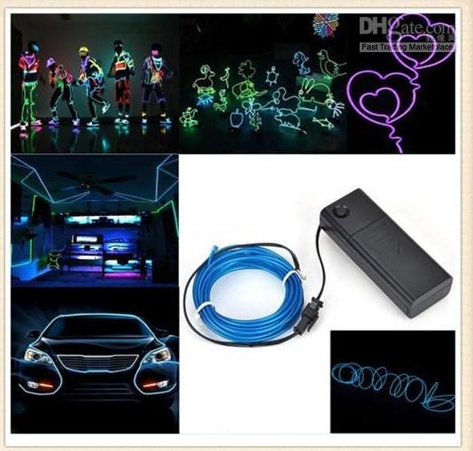 Flexible Neon Light Waterproof LED String Lights EL Glow Wire Rope Tube With Controller For Halloween Christmas Party Decoration