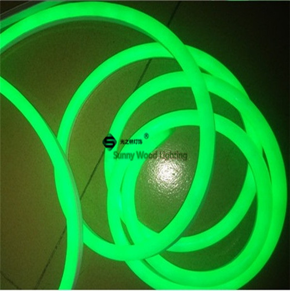 50 meters led neon flex tube ,110/220V input led sign board tube ,Flexible tube Green color with power cord and clips LNF-2514-220V