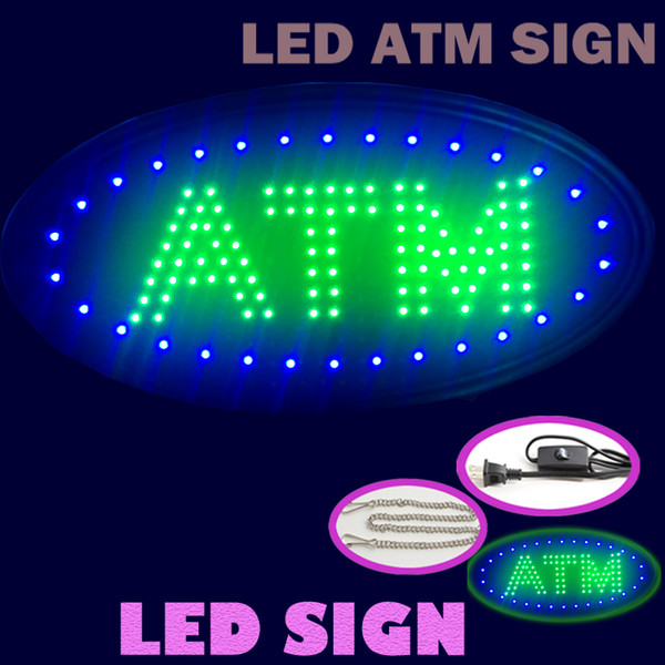 Hot sale ship to USA 19''x10''x0.5'' LED ATM sign green colour sign