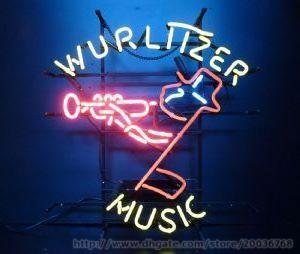 Hot Wurlitzer Music Neon Sign Real Glass Tuble Handicrafted Custom Home Art Decoration Gift Display Neon Signs 14