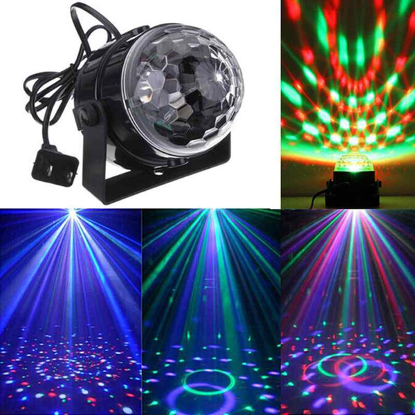 3W LED RGB DJ Club Disco Party Magic Ball Crystal Effect Light Stage Lighting Sound Control Lamp