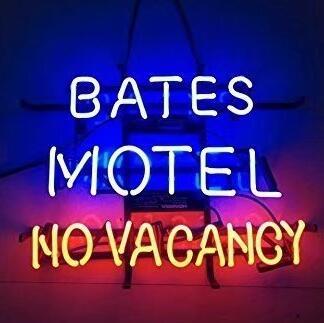 bates motel no vacancy Neon Beer Sign Bar Sign Real Glass Neon Light Beer Sign New Blue Star Beer Bar Pub Real Glass Handmade 24x24 inches