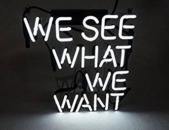 We See What We Want Real Glass Neon Light Sign Home Beer Bar Pub Recreation Room Game Room Windows Garage Wall Sign