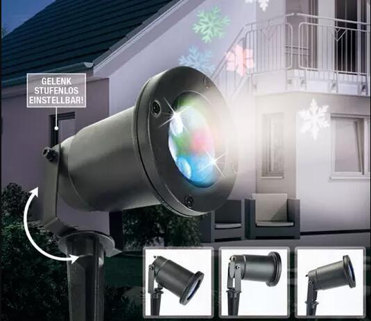 Moving Snowflake Spotlight Indoor/Outdoor LED Landscape Projector Light Snowflake Moves Automatically RGB Color Snow Laser Lawn Light Party