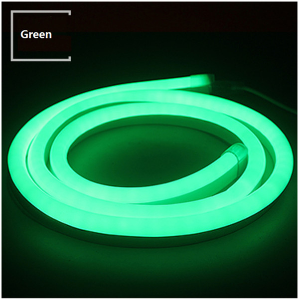 50 meters led neon flex tube ,220V input 120led/meter Flexible tube Green color with 15pcs power cord,20 end cap and 150pcs mounting clips